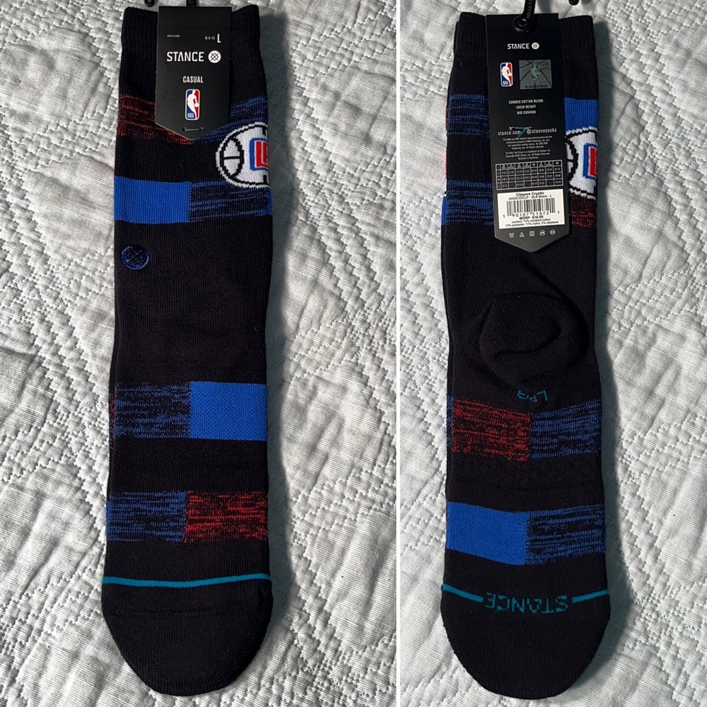 $16.99 Stance Men’s Cryptic Collection Crew Socks NBA Los Angeles Clippers LA